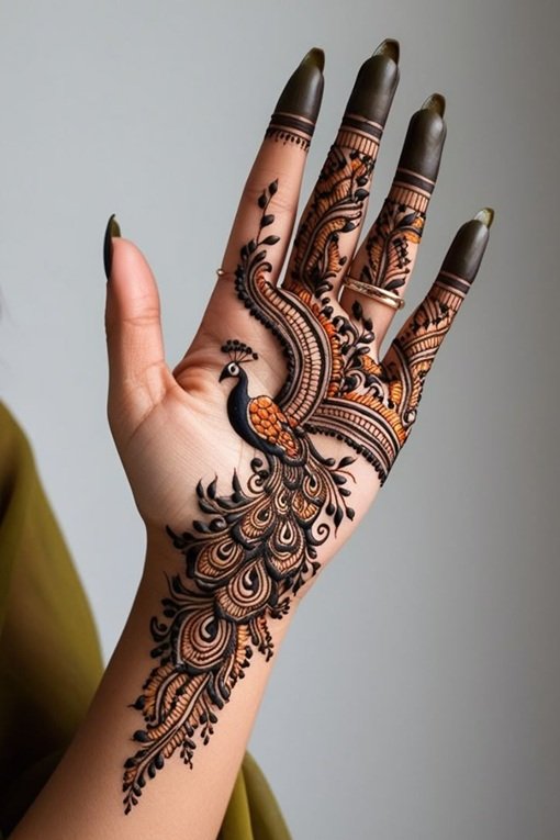 Mehndi Design Easy and Simple Front Hand