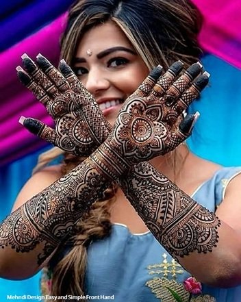 Mehndi Design Easy and Simple Front Hand