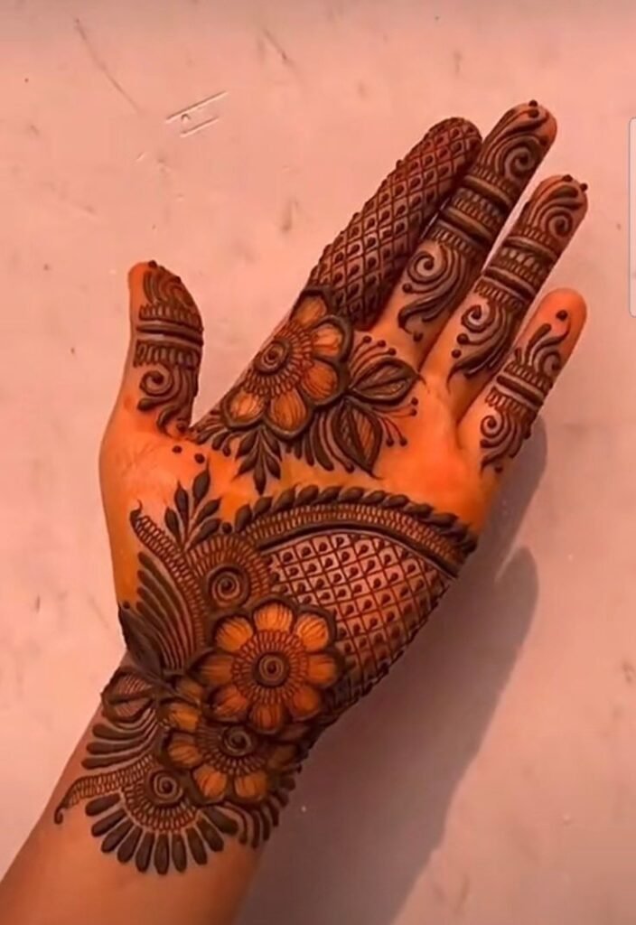 Lotus Mehndi Design Backhand