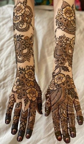 Back Side Mehndi Design Full Hand